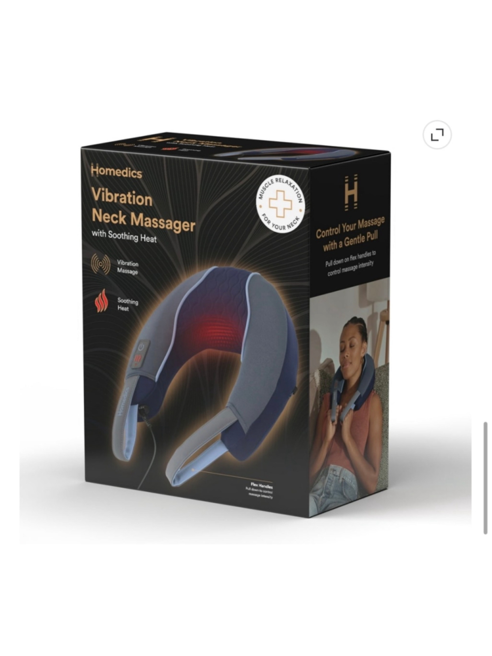 NEW Homedics Vibration Neck Massager with Soothing Heat One Size Blue/Grey